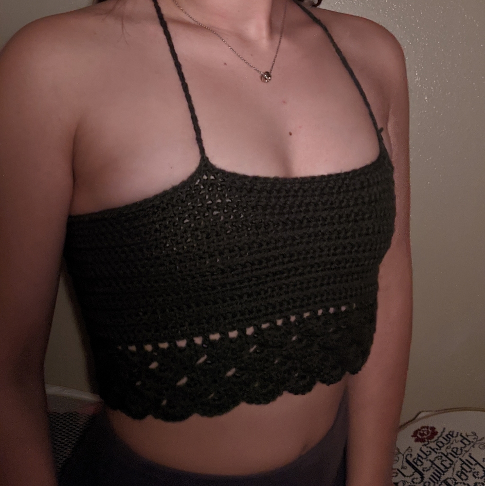 Hand made crochet crop top/bralette